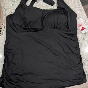 Lands' End Black Halter Swim Tankini